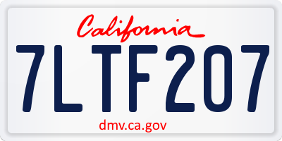 CA license plate 7LTF207