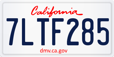 CA license plate 7LTF285