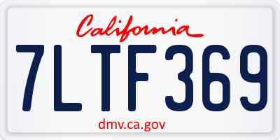 CA license plate 7LTF369