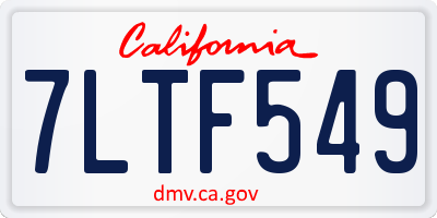 CA license plate 7LTF549