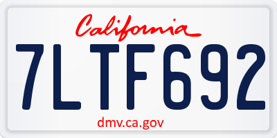 CA license plate 7LTF692