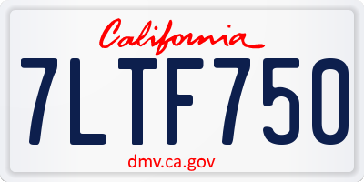 CA license plate 7LTF750