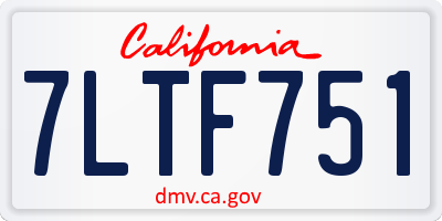 CA license plate 7LTF751