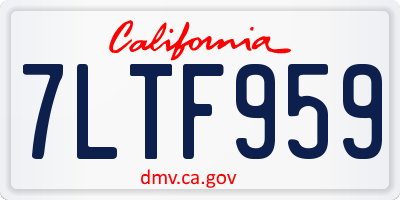 CA license plate 7LTF959