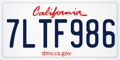CA license plate 7LTF986