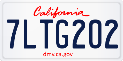 CA license plate 7LTG202
