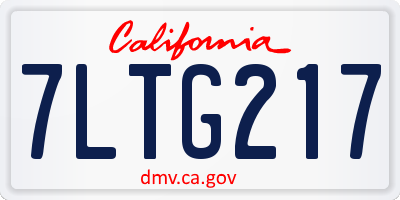 CA license plate 7LTG217