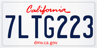 CA license plate 7LTG223