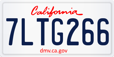 CA license plate 7LTG266