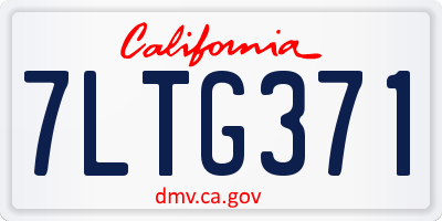 CA license plate 7LTG371