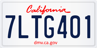 CA license plate 7LTG401