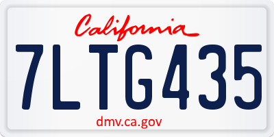 CA license plate 7LTG435