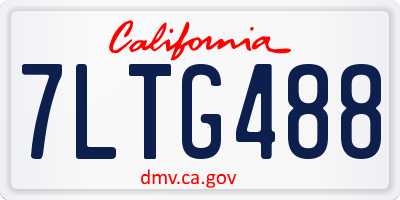 CA license plate 7LTG488