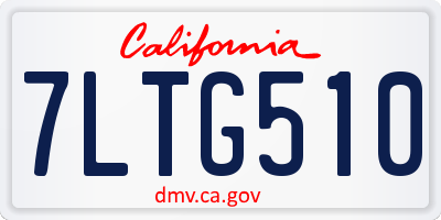 CA license plate 7LTG510