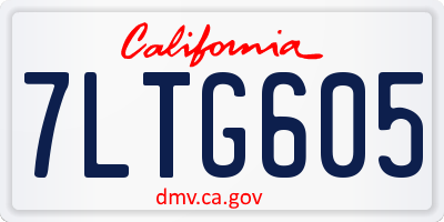 CA license plate 7LTG605