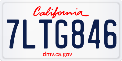 CA license plate 7LTG846