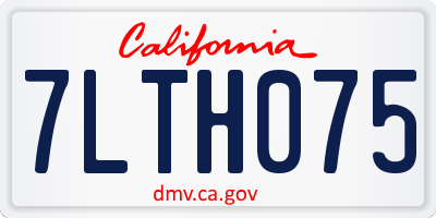 CA license plate 7LTH075