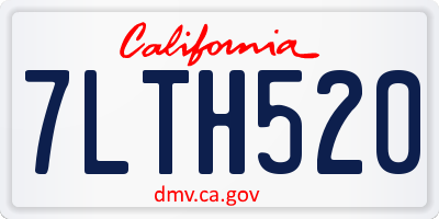 CA license plate 7LTH520