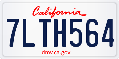 CA license plate 7LTH564