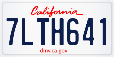 CA license plate 7LTH641