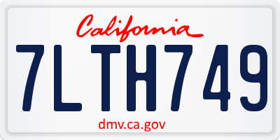 CA license plate 7LTH749