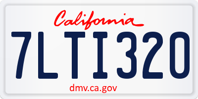 CA license plate 7LTI320