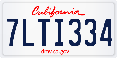 CA license plate 7LTI334