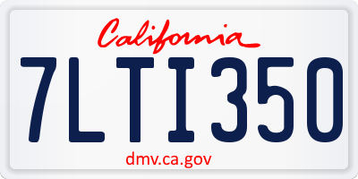 CA license plate 7LTI350