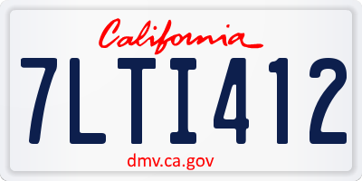CA license plate 7LTI412