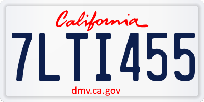 CA license plate 7LTI455