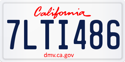 CA license plate 7LTI486