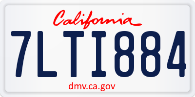 CA license plate 7LTI884