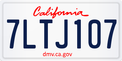 CA license plate 7LTJ107