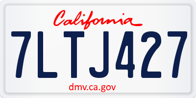 CA license plate 7LTJ427