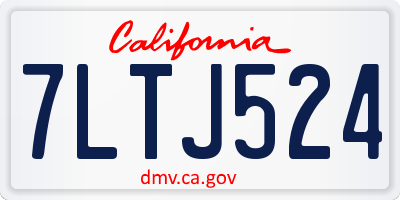 CA license plate 7LTJ524
