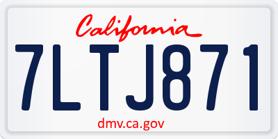 CA license plate 7LTJ871