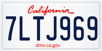 CA license plate 7LTJ969