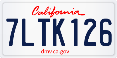 CA license plate 7LTK126