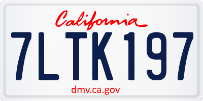 CA license plate 7LTK197