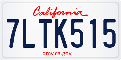CA license plate 7LTK515