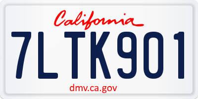 CA license plate 7LTK901