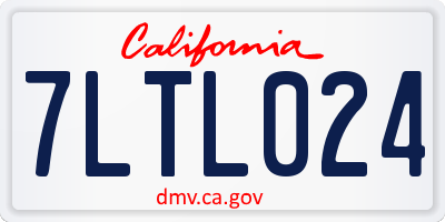 CA license plate 7LTL024