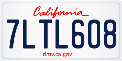 CA license plate 7LTL608