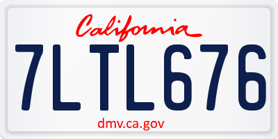 CA license plate 7LTL676