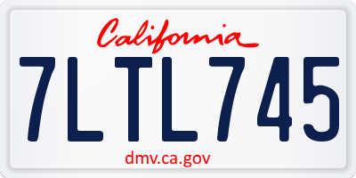 CA license plate 7LTL745
