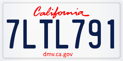 CA license plate 7LTL791