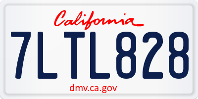 CA license plate 7LTL828