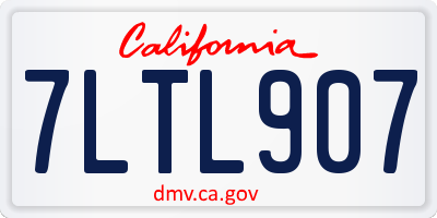 CA license plate 7LTL907