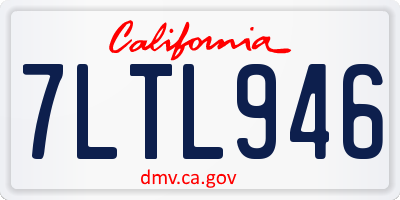 CA license plate 7LTL946