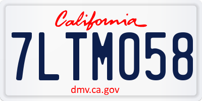 CA license plate 7LTM058